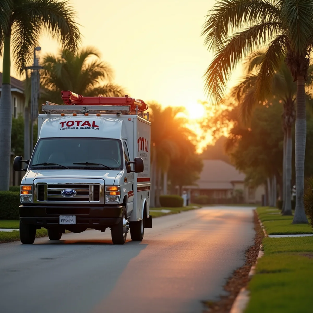 Total Plumbing & Construction service vehicle in Apopka, FL