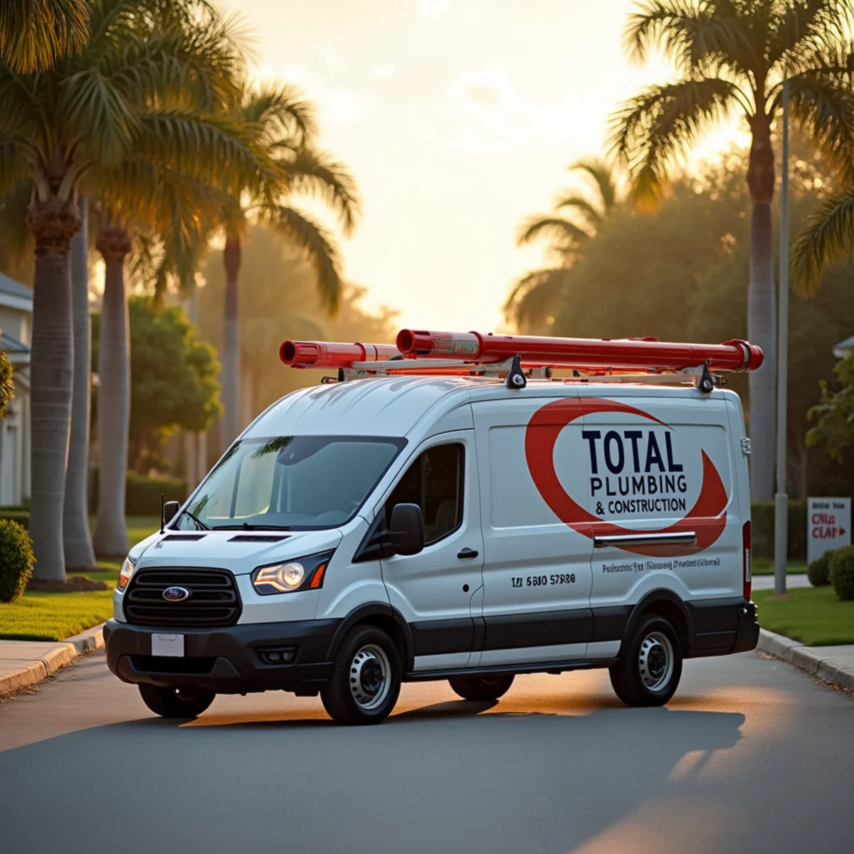 Total Plumbing & Construction service vehicle in Bay Hill, FL
