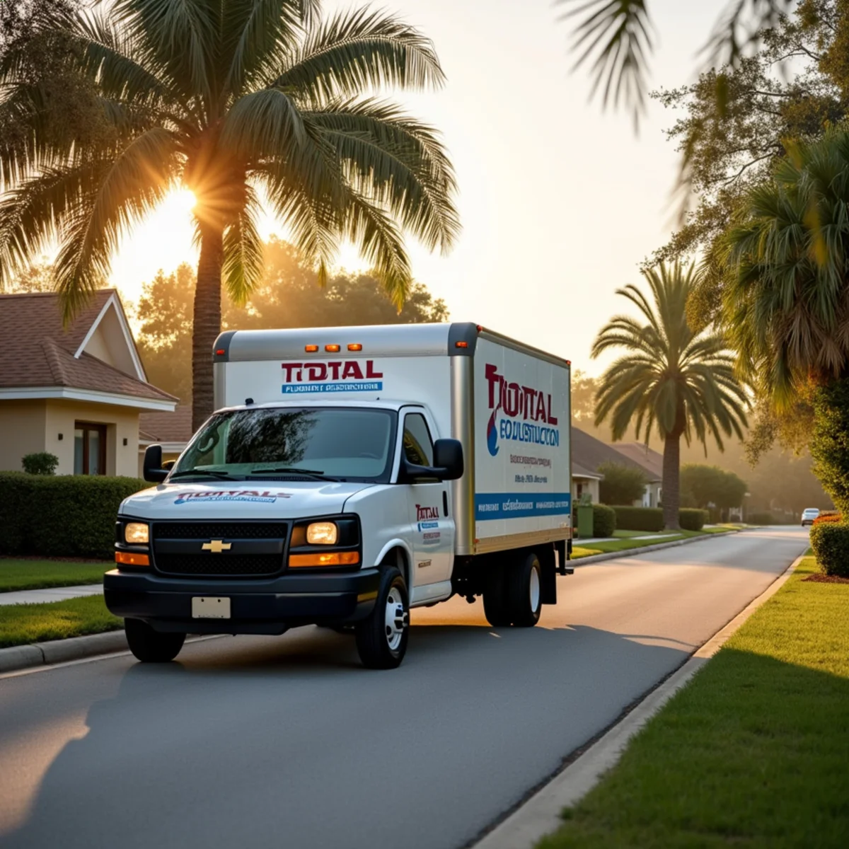 Total Plumbing & Construction service vehicle in Conway, FL