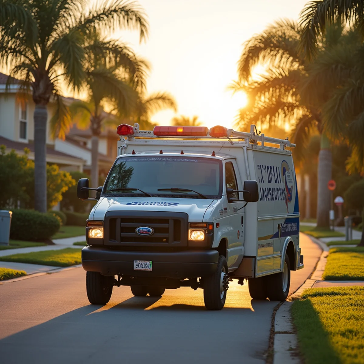 Total Plumbing & Construction service vehicle in Hunters Creek, FL