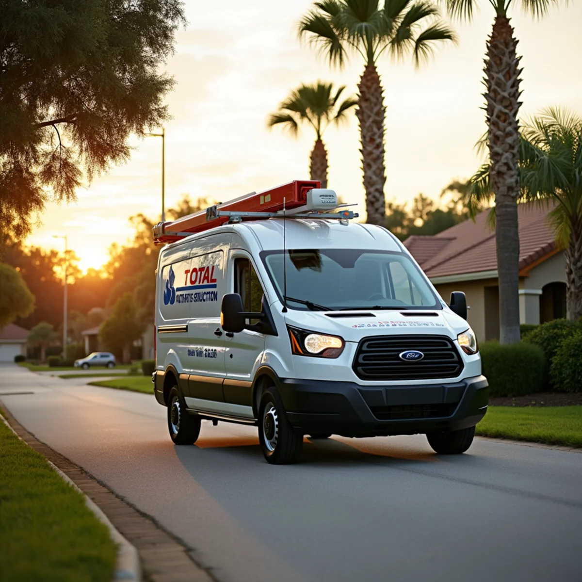 Total Plumbing & Construction service vehicle in Kissimmee, FL