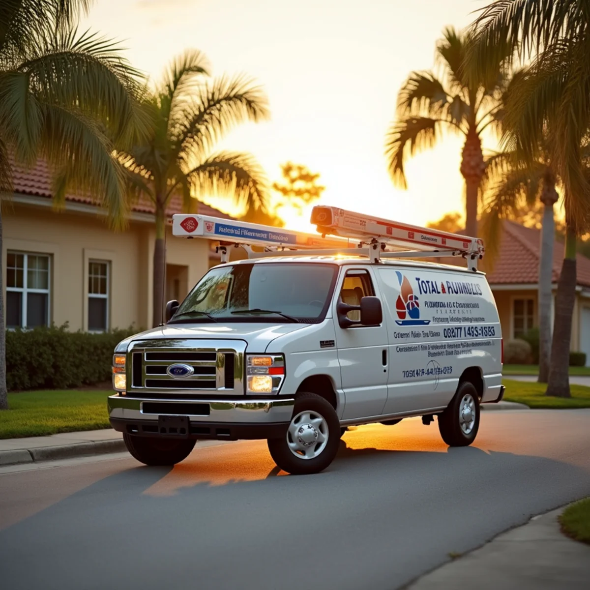Total Plumbing & Construction service vehicle in Lake Helen, FL