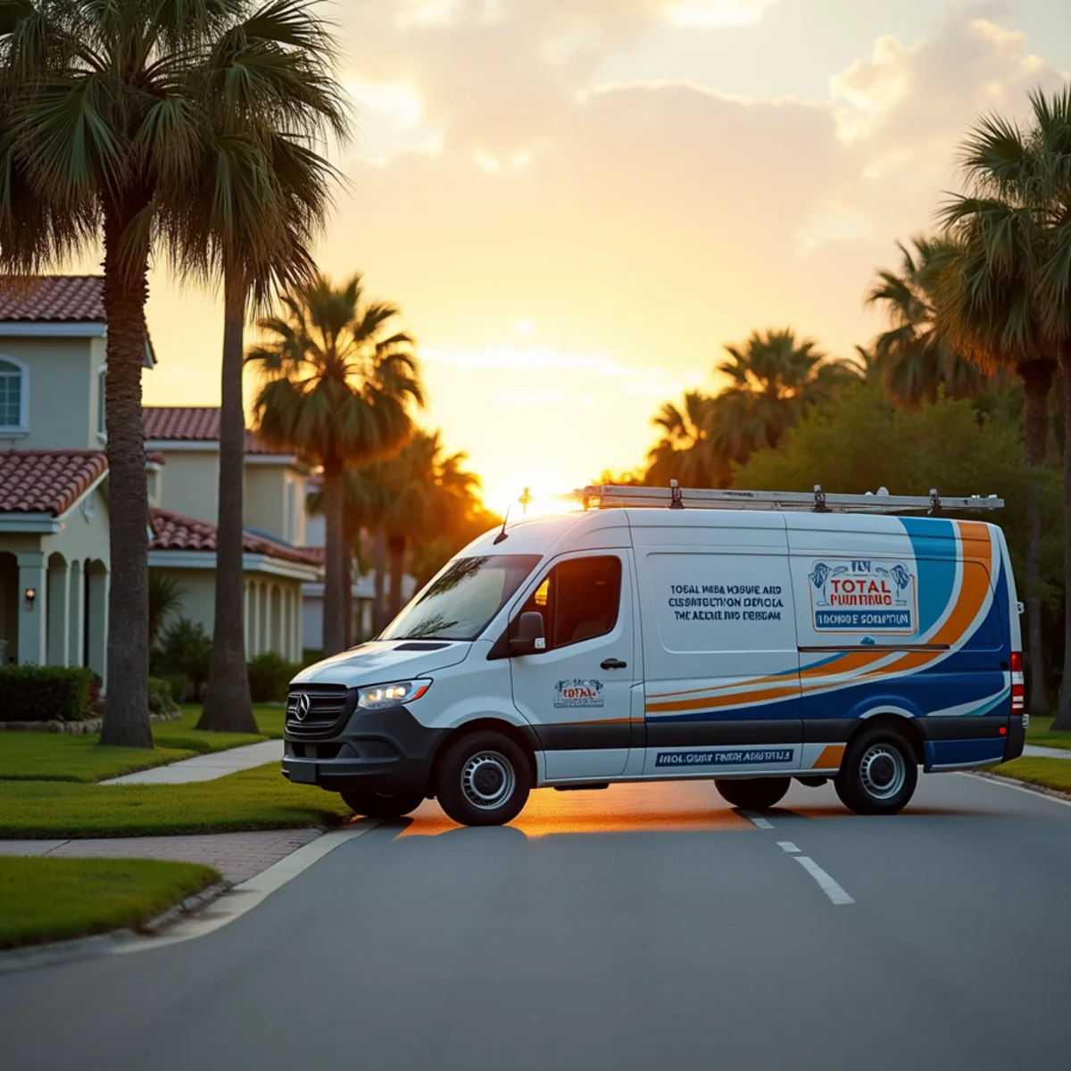 Total Plumbing & Construction service vehicle in Lakeland, FL