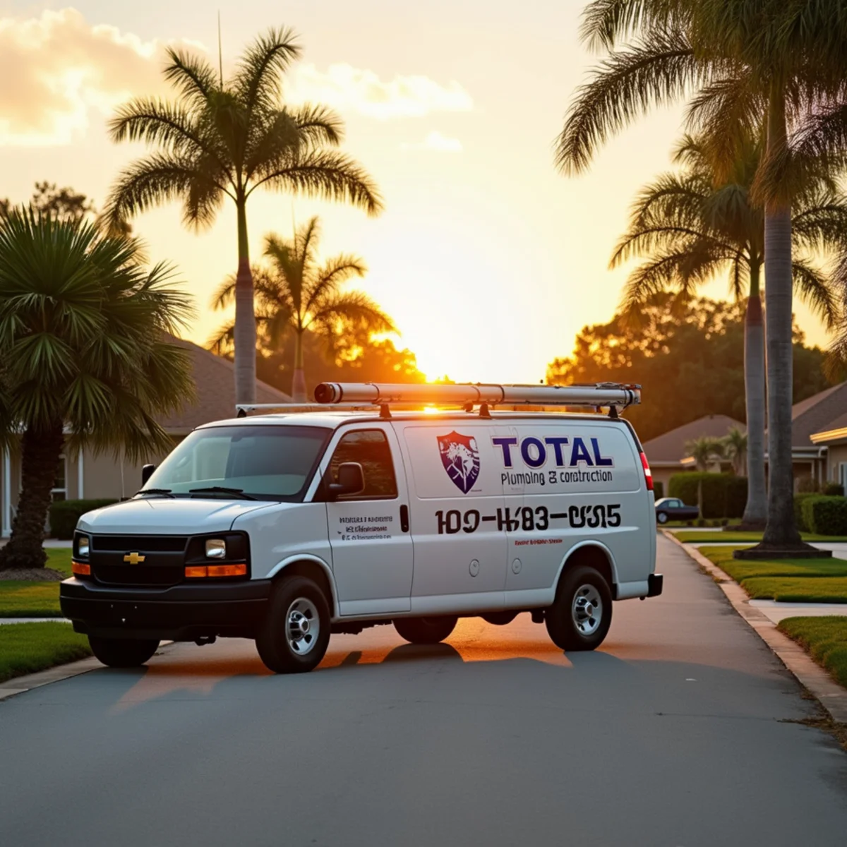 Total Plumbing & Construction service vehicle in Minneola, FL