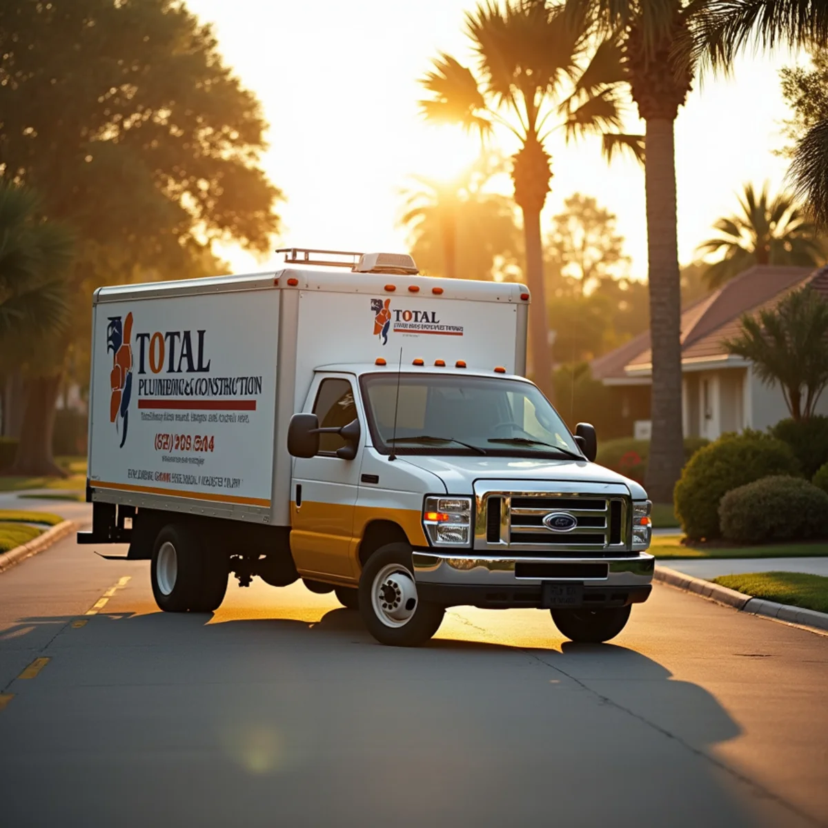Total Plumbing & Construction service vehicle in Montverde, FL