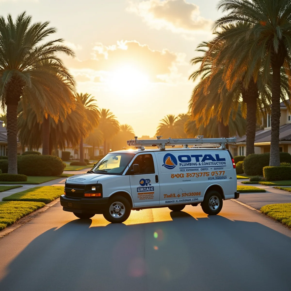 Total Plumbing & Construction service vehicle in Orange County, FL
