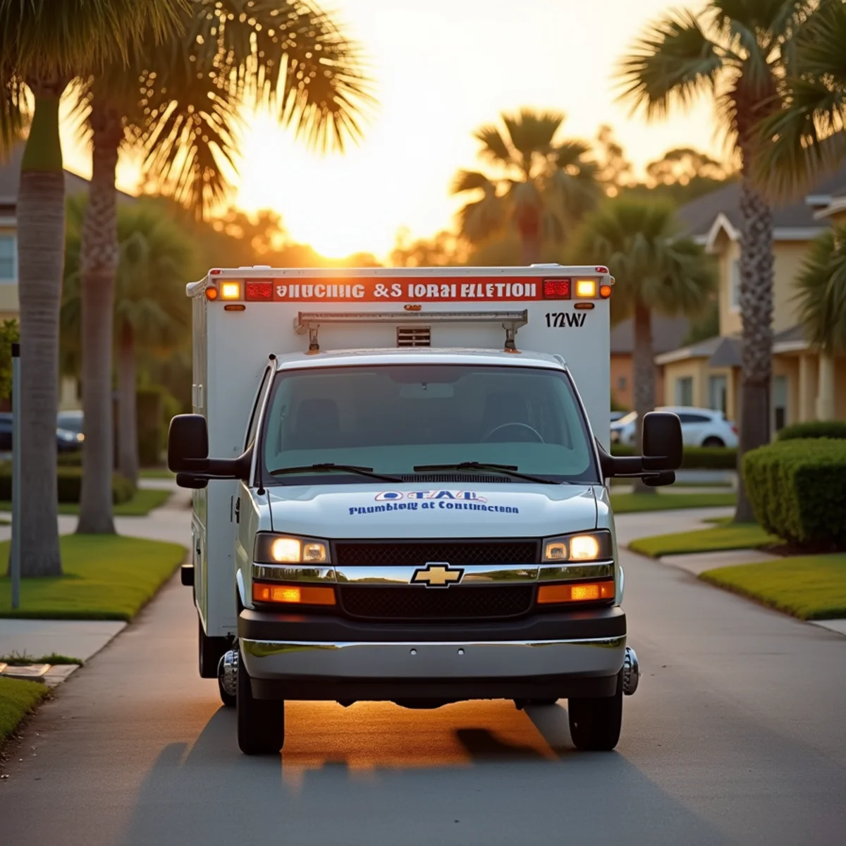 Total Plumbing & Construction service vehicle in Osceola County, FL