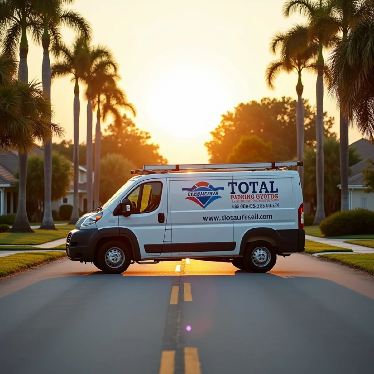Total Plumbing & Construction service vehicle in Rockledge, FL