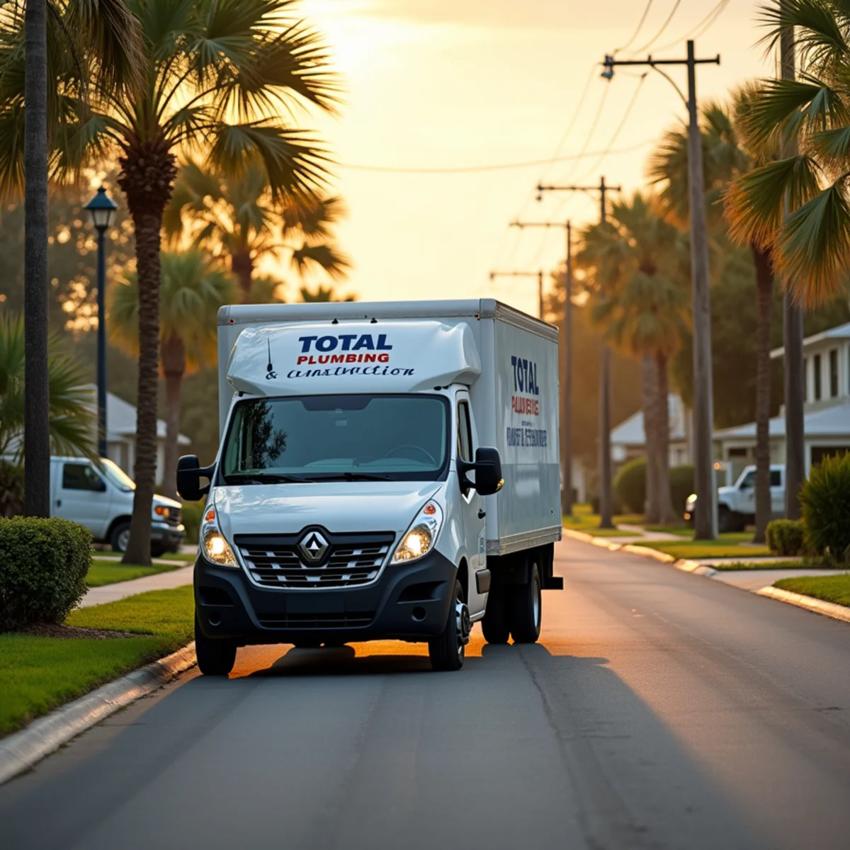 Total Plumbing & Construction service vehicle in Titusville, FL